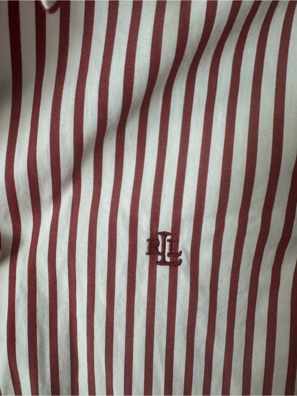 Ralph Lauren Red and White Striped Dress Shirt - Picture 3 of 4